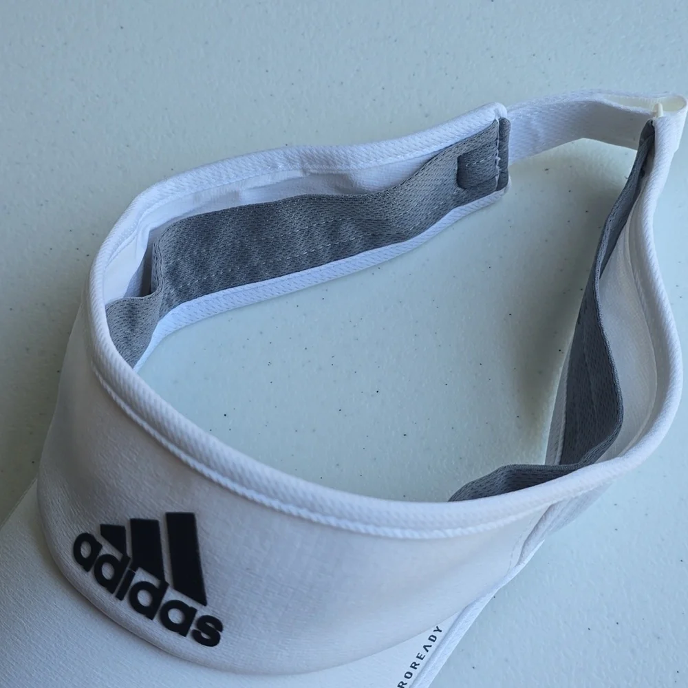 Adidas White Visor Hat